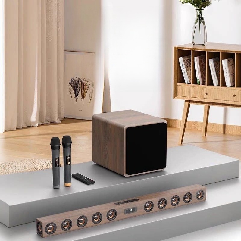 Wooden TV Audio Whispering Wal - Home Cinema Karaoke Projector review and price