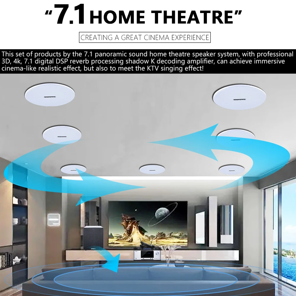7.1 Home Theater Ceiling Speak - Home Cinema Speaker System review and price