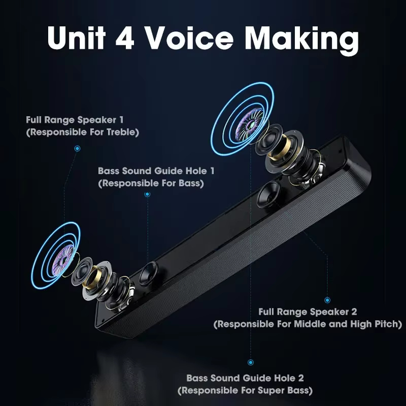 Bluetooth 5.0 4D Surround Soun - Soundbar Bluetooth Home review and price