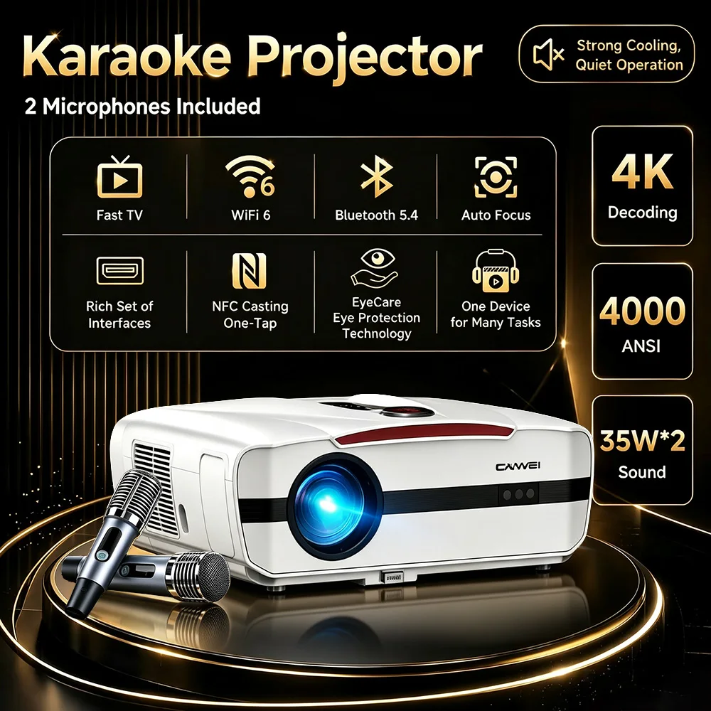 4K Projector 4000ANSI Karaoke  - Home Cinema Karaoke Projector review and price