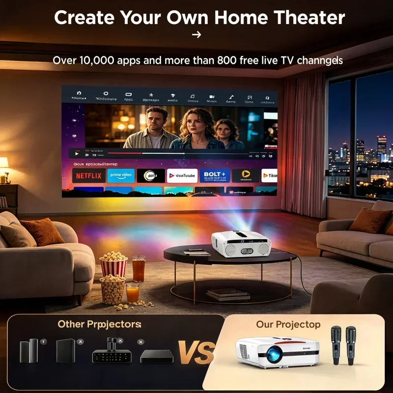 4K Projector 4000ANSI Karaoke  - Home Cinema Karaoke Projector review and price