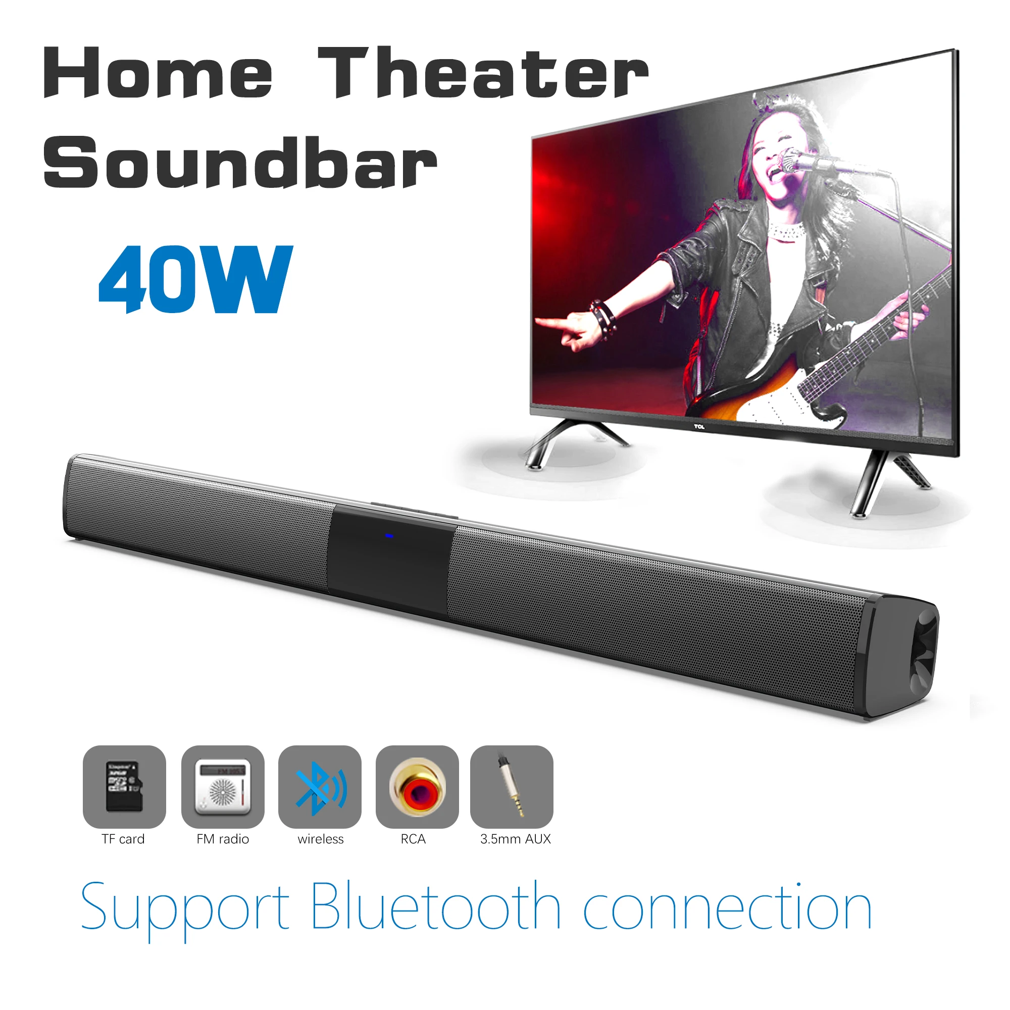 40W High Power Soundbar for TV - Home Cinema Speaker System review and price