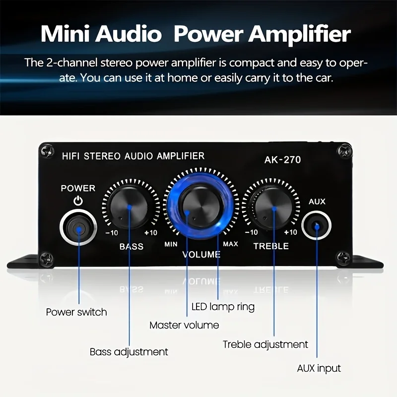 AK-270 400W Mini Power Amplifi - Home Cinema Speaker System review and price